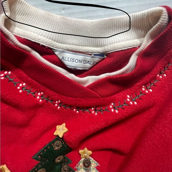 Vintage Allison Daley Red Sweater Christmas Tree Design Large - Picture 9 of 10